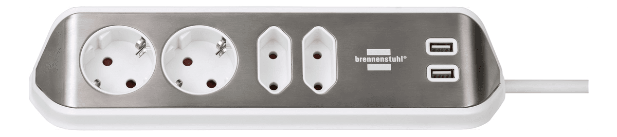 BRENNENSTUHL - estilo corner socket strip with USB charging function W