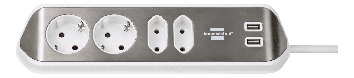 BRENNENSTUHL - estilo corner socket strip with USB charging function W