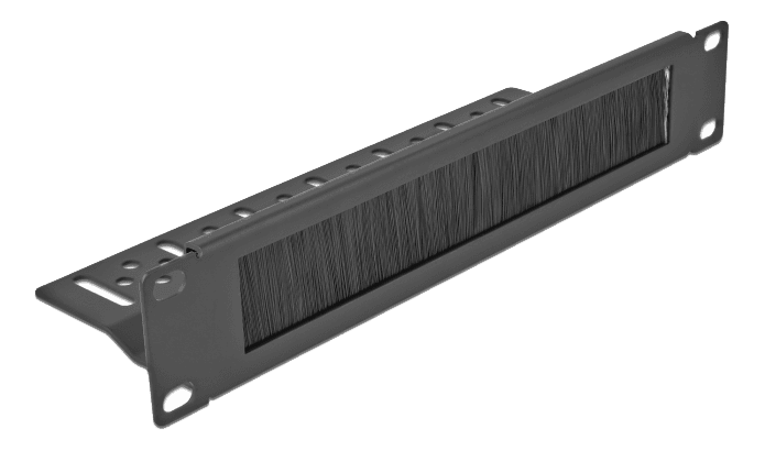 DELOCK - 10? Cable Management Brush Strip with cable fixing 1U black