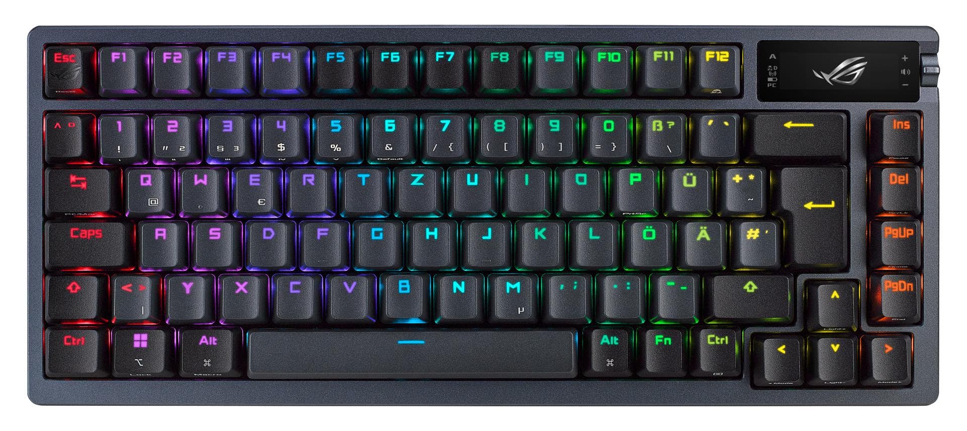 ASUS - ROG AZOTH 75% Wireless DIY Custom RGB Gaming Keyboard, NX Red Switches, OLED Display, PBT Keyca