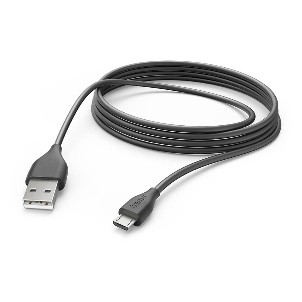 HAMA - Charging Cable USB-A to Micro-USB Black 3.0m