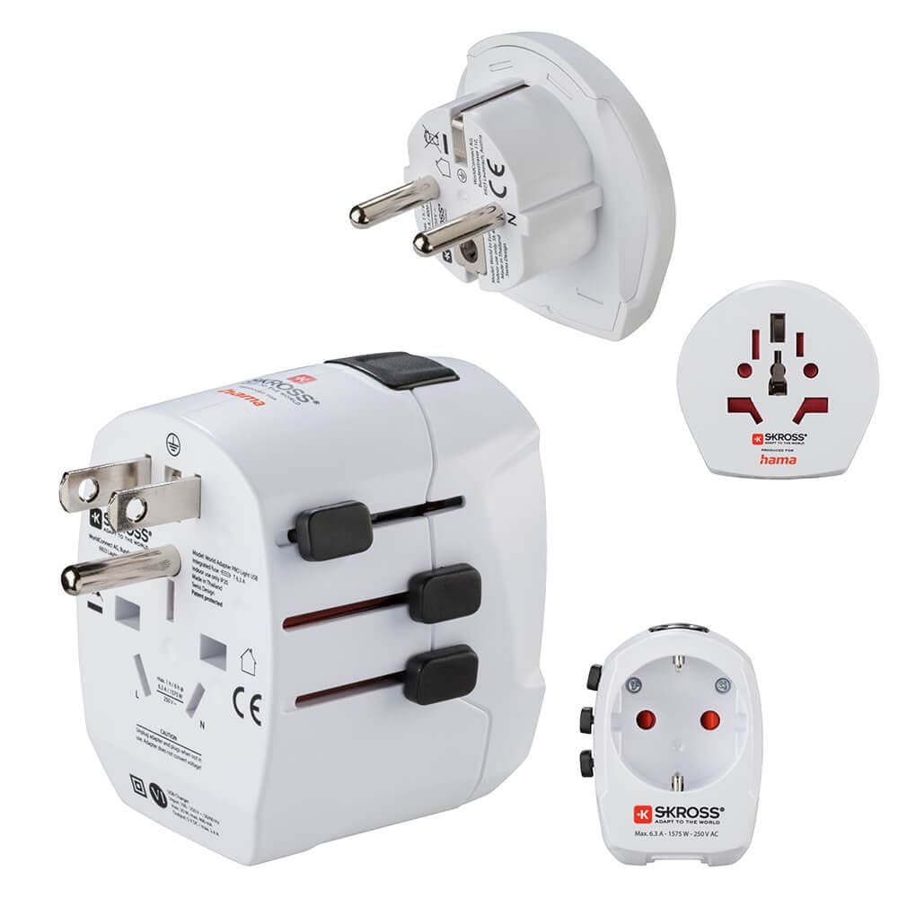 HAMA - World Travel Adapter Pro Light USB 3-pin