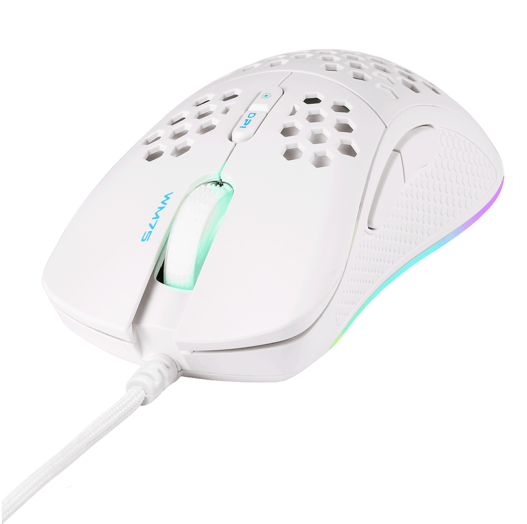 DELTACO - WHITE LINE WM75 Lightweight gaming mouse, RGB, white