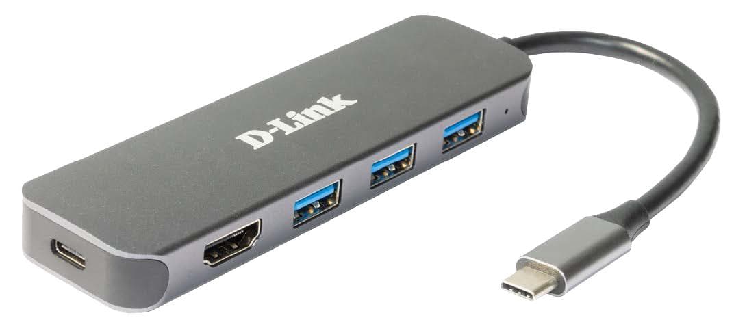 D-Link DUB-2340 - hub - 5 ports USB-hub - 5 porter - Grå
