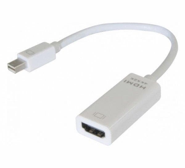 EXC - Mini DisplayPort 1.2 to HDMI (4K) converter | DisplayPort mini - HDMI | Max 3840x2160 30Hz | White | 0.13m