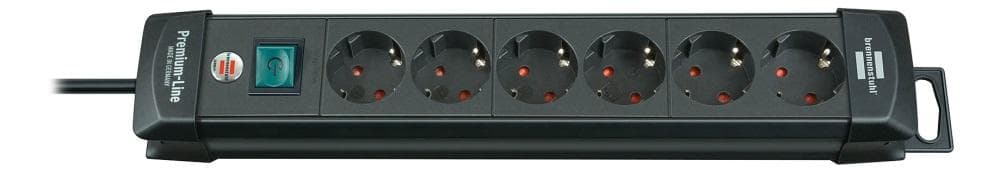 DELTACO - Brennenstuhl Power Strip | Power strip | Power Switch | - | 3m | Black