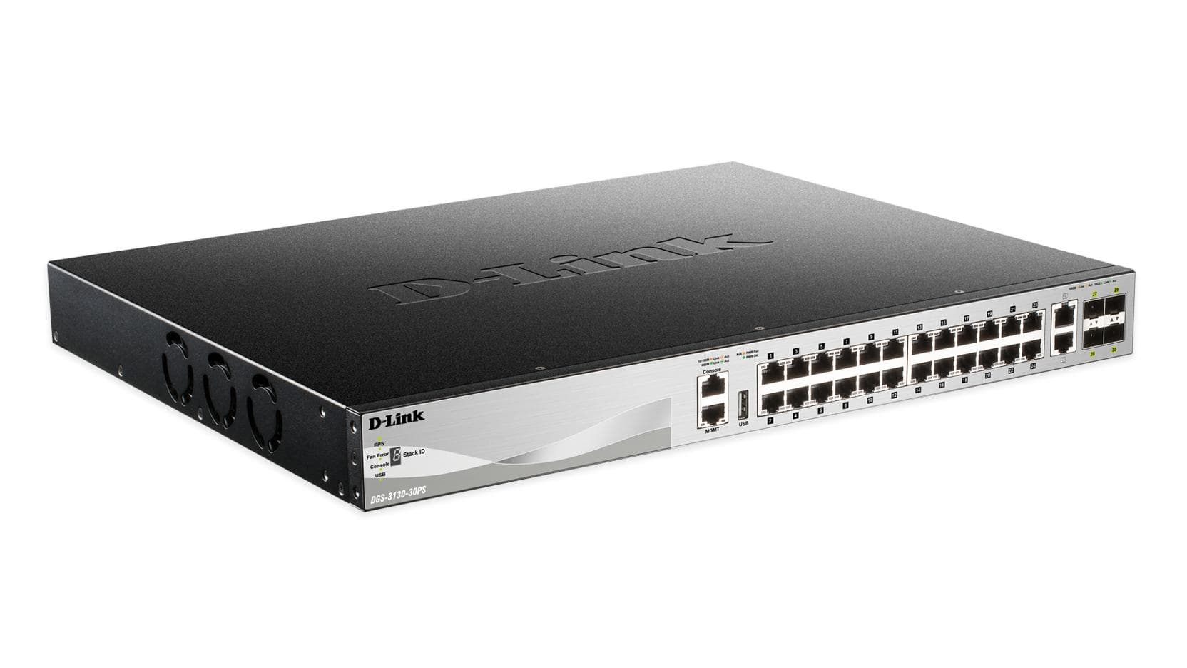 D-LINK - 24 x 10/100/1000BASE-T PoE ports (370W budget) Layer 3
