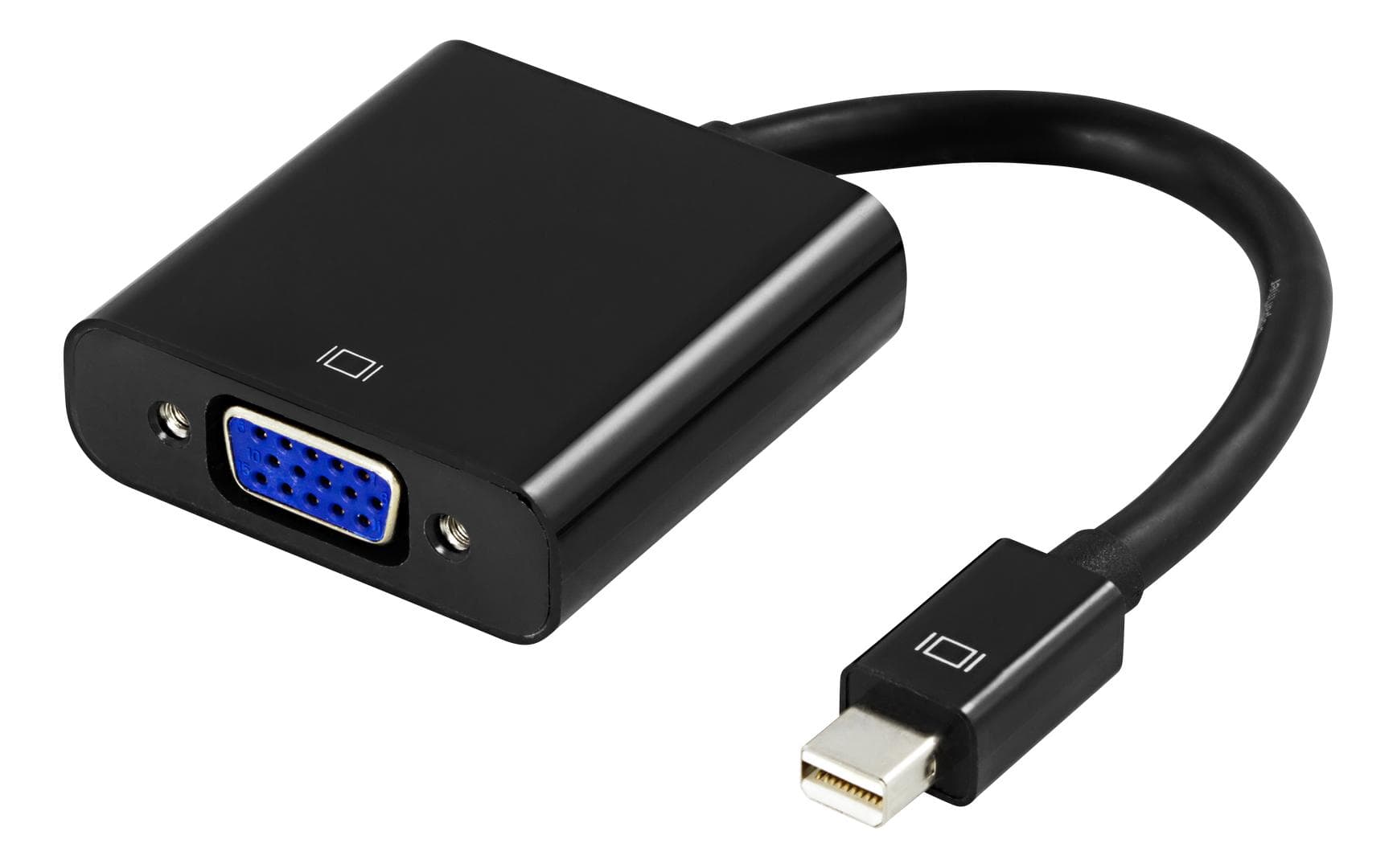 DELTACO - VGA - miniDisplayPort adapter, 1080p 60Hz, 0.2m, black