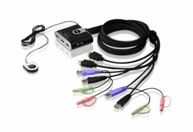 ATEN - KVM-switch, 1-2, HDMI/USB, 1,2m kablar