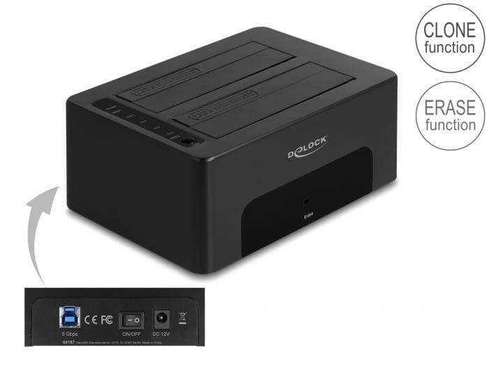 DELOCK - Dual Docking Station for 2 x SATA HDD / SSD