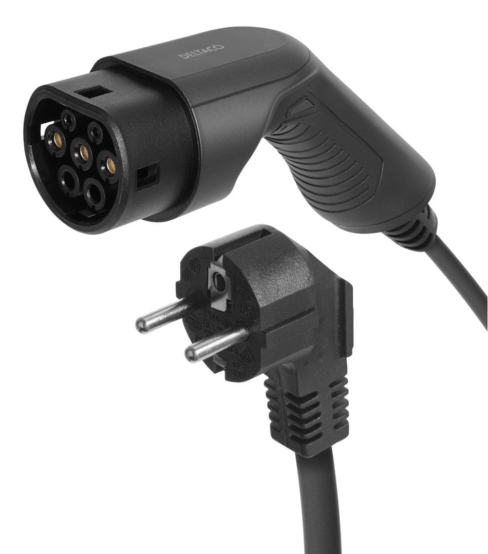 DELTACO - e-Charge, cable Mode2, Schuko - type 2, 10A, 4+1,5M