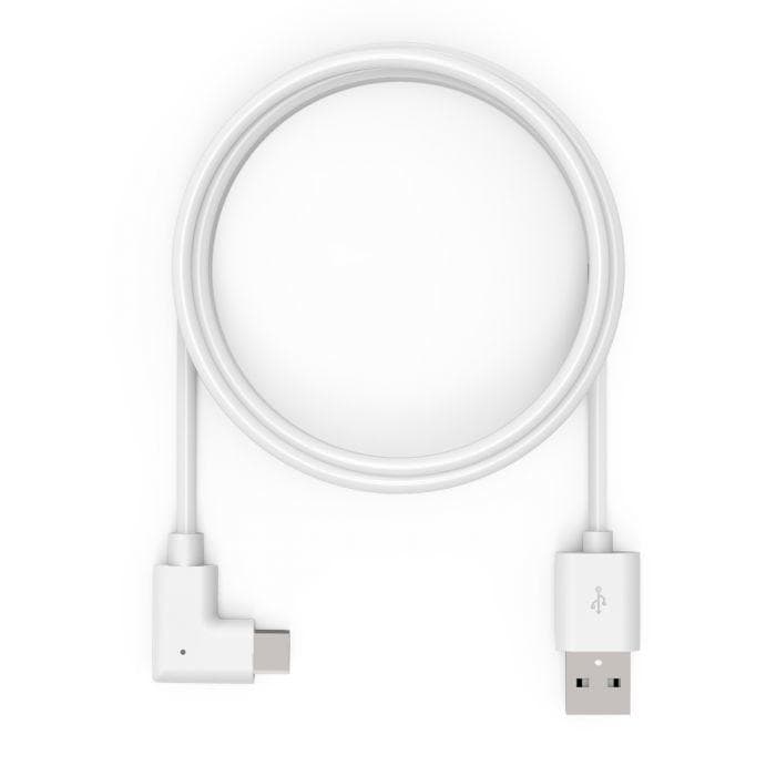 COMPULOCKS - 6FTUSB-A TO 90-DEGREE USB-C CABLE WHITE CABL