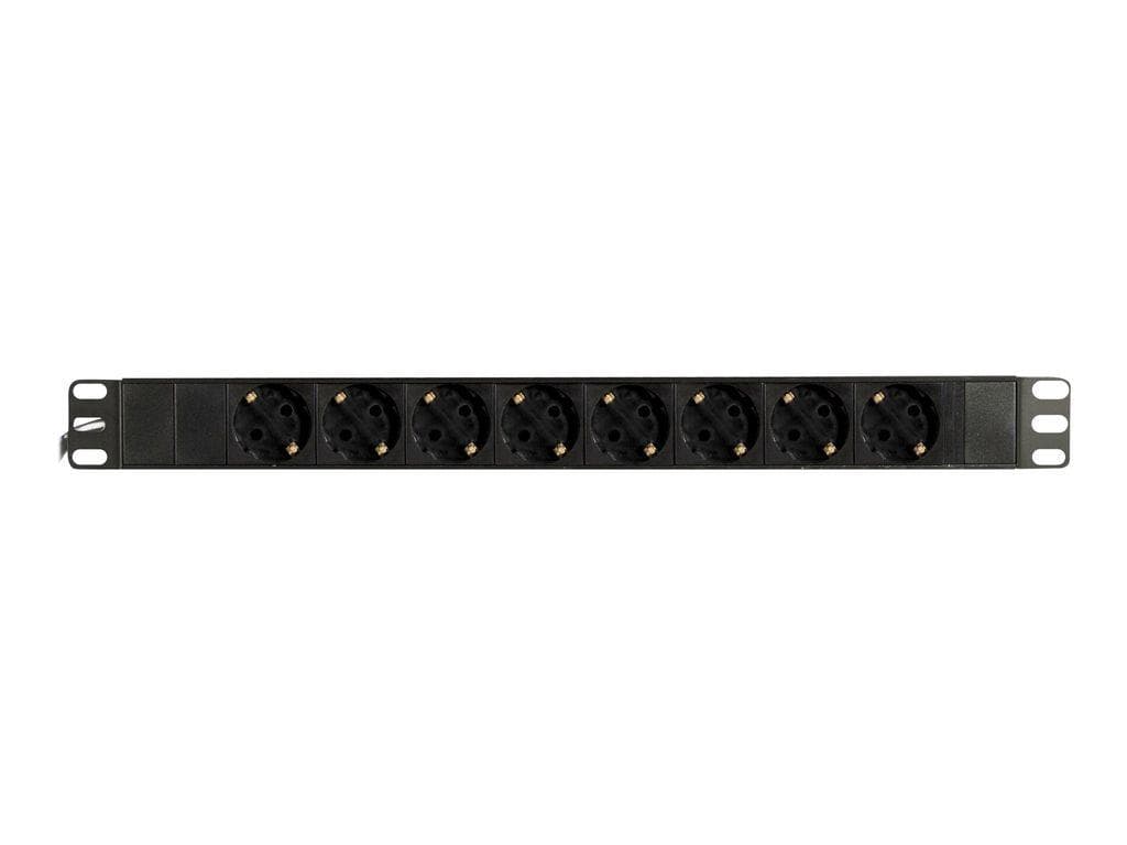 DELTACO - Cable branch with 8xCEE 7/4 socket, 1xCEE 7/7, prick protection, black