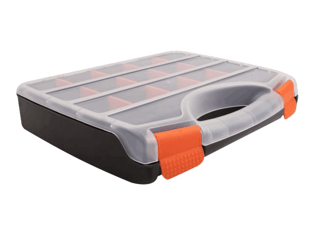 DELOCK - Sorting box with 17 compartments 320 x 255 x 60 mm orange / bla
