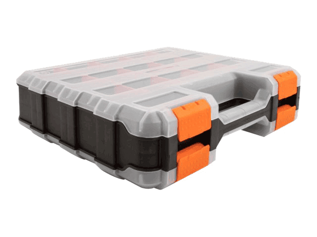 DELOCK - Sorting box with 34 compartments 320 x 270 x 80 mm orange / bla