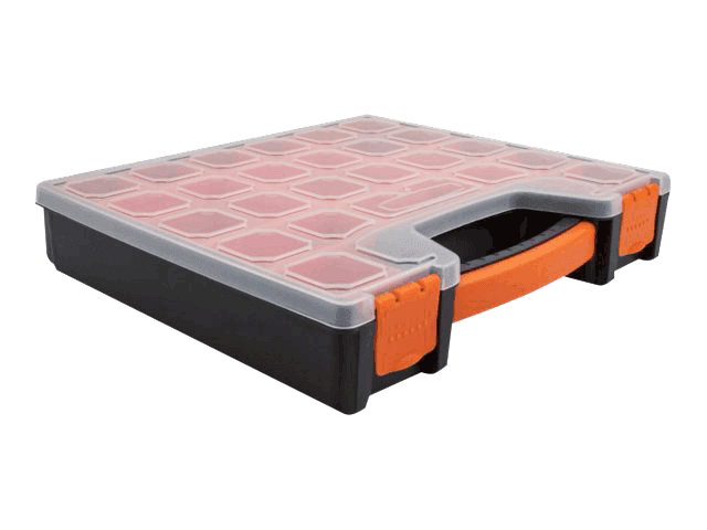 DELOCK - Sorting box with 14 compartments 312 x 272 x 60 mm orange / bla