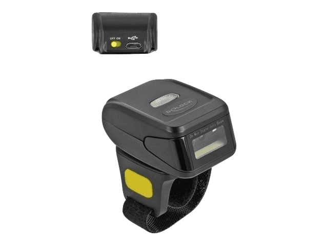 DELOCK - Ring Barcode Scanner 1D and 2D with 2.4 GHz or Bluetooth