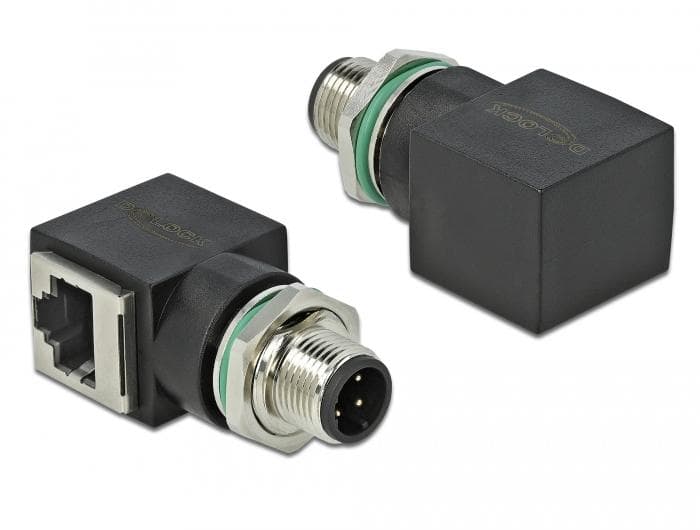 DELOCK - Network Adapter M12 4 pin D-coded male to RJ45 jack