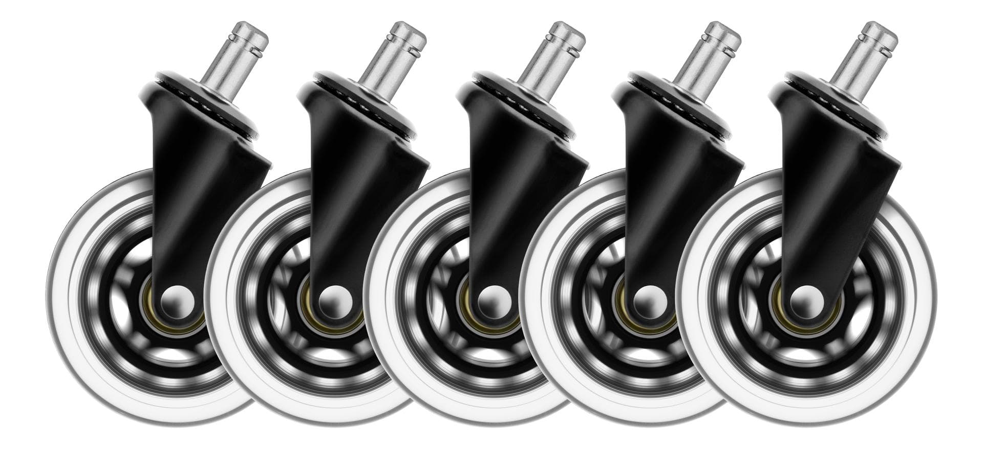 DELTACO - Set of black gaming casters for  gaming chairs