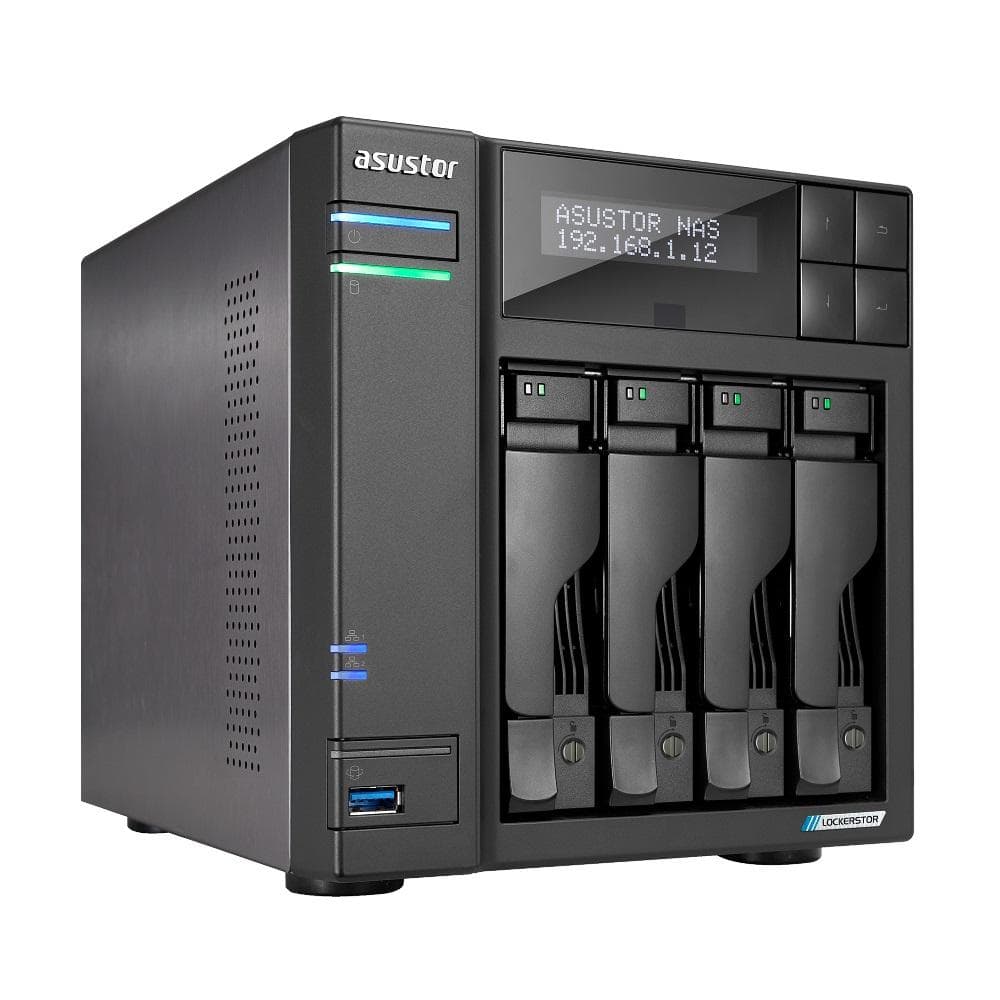 ASUSTOR - AS6704T V2 4 Bay NAS Intel Celeron N5105 4GB DDR4 Dual 5GbE Ports 4xM.2 4xSATA