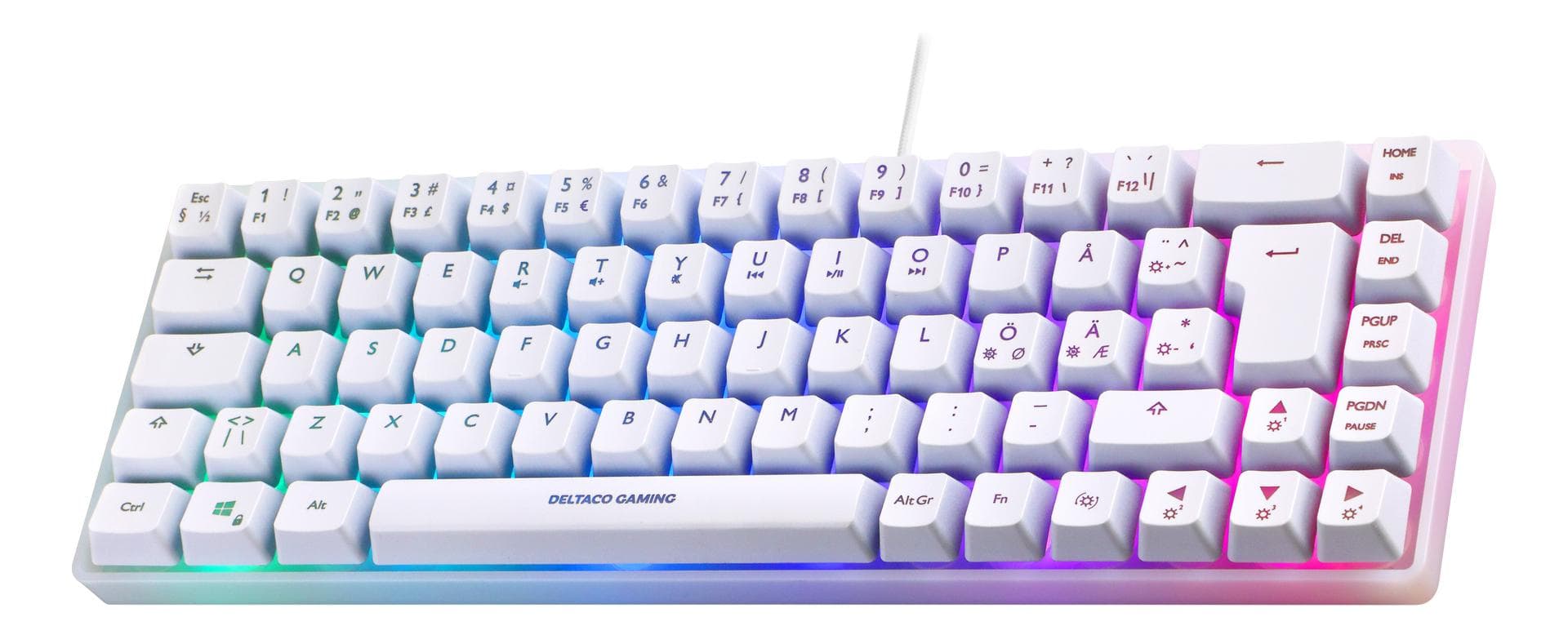 DELTACO - WK70 Semi-transparent membrantangentbord i 60% layout, RGB