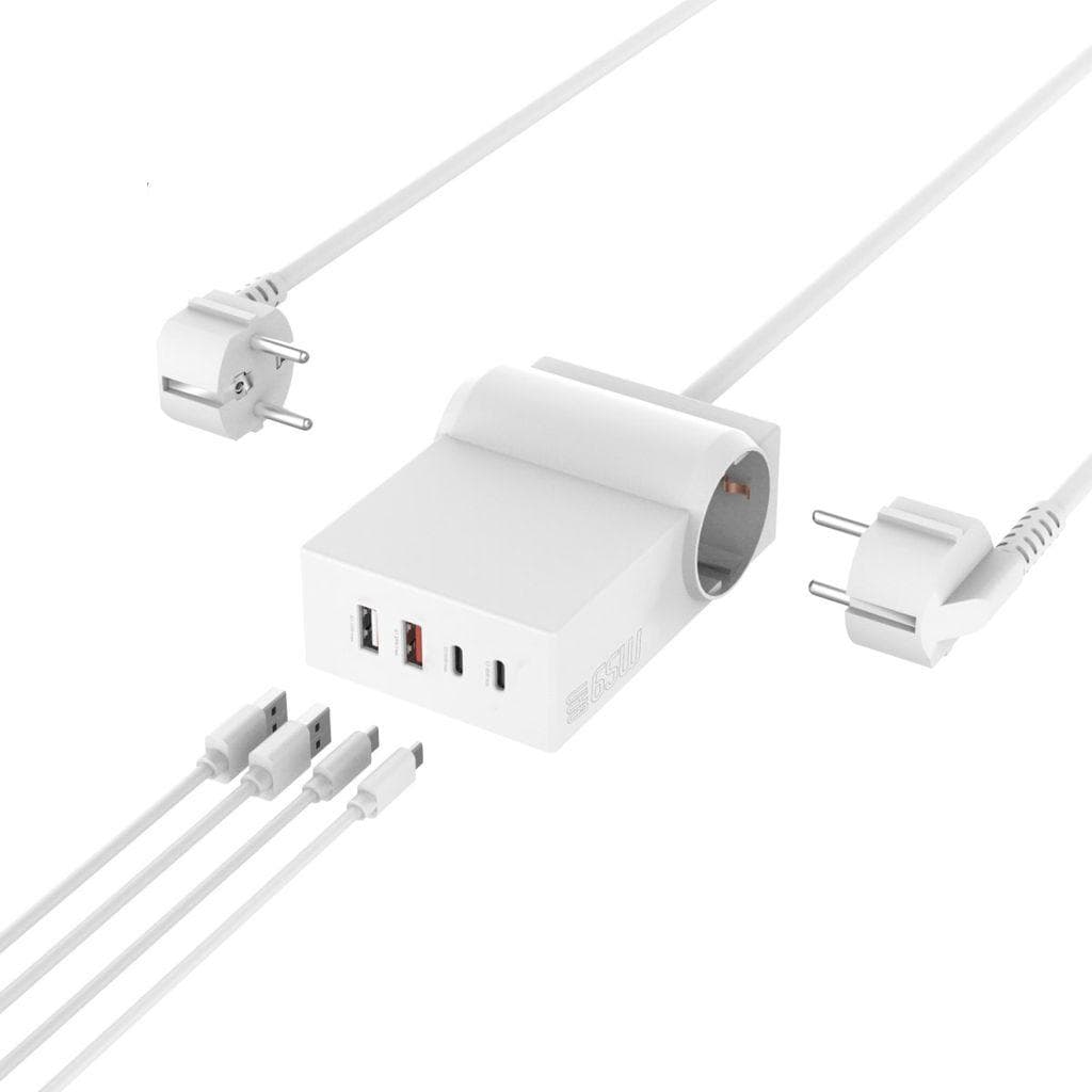 4smarts - Desk GaN flerkoplingslist - USB, 24 pin USB-C, Type F/E - 3840 watt