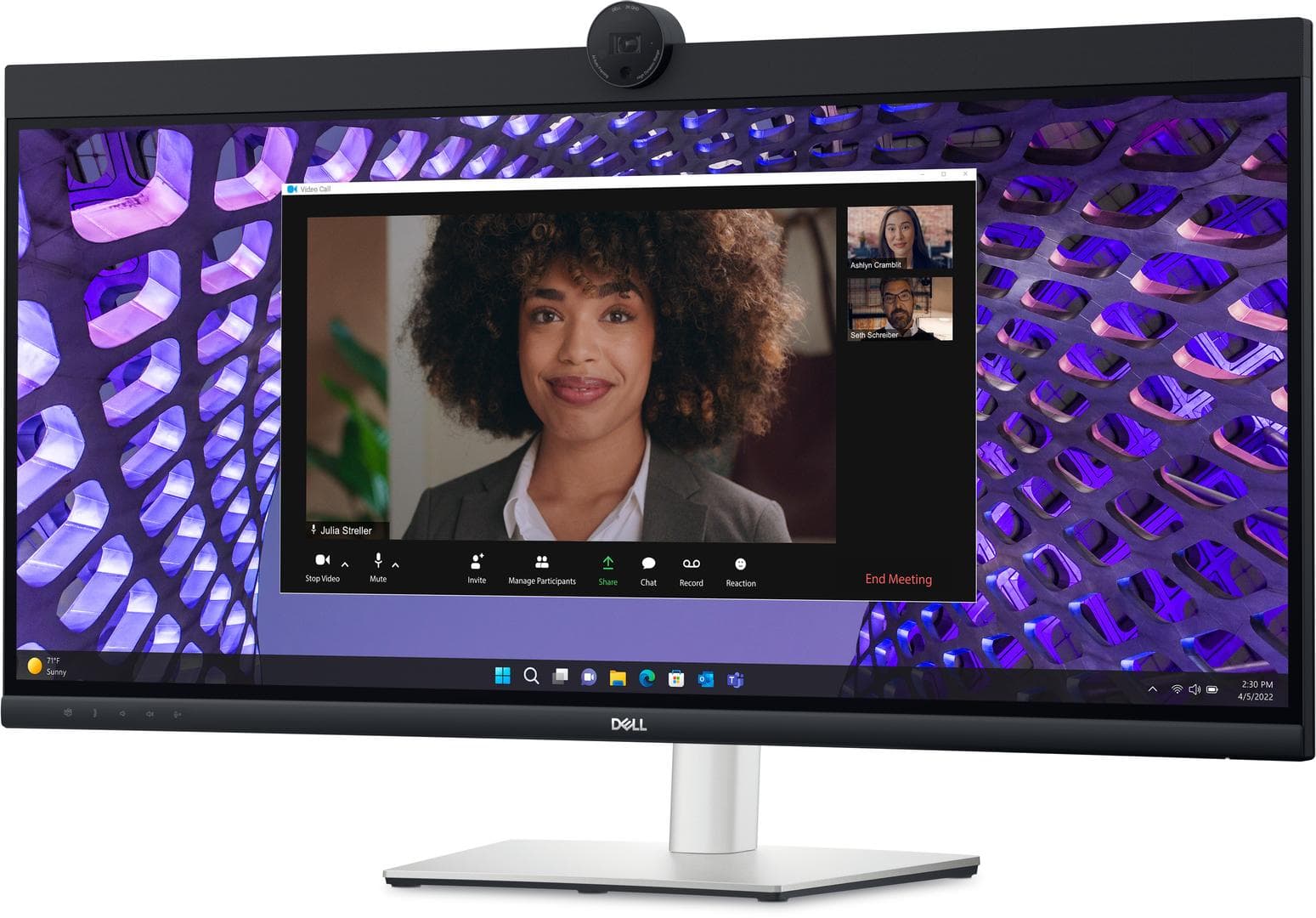 DELL - 34 Curved Video Conferencing Monitor P3424WEB 86.71cm 34.14inch IPS 3440x1440 60Hz 21:9 300cd/m2 HDMI DP USB