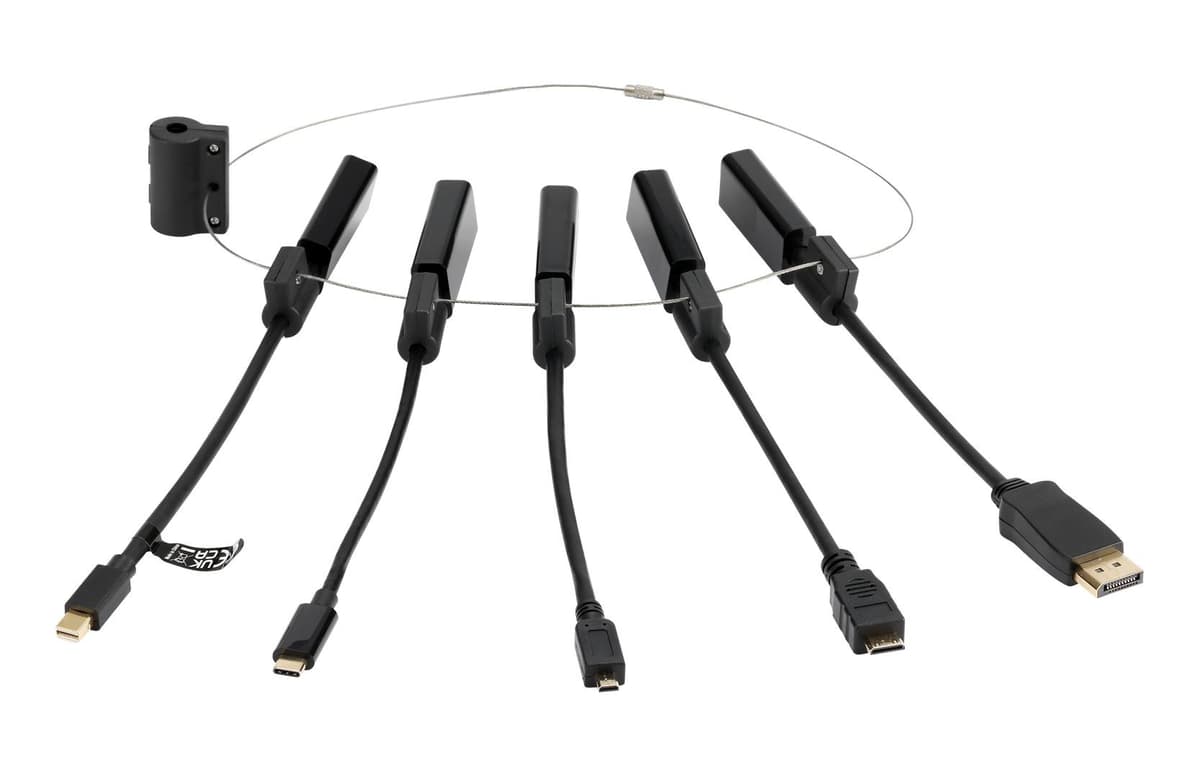 DELTACO - HDMI pigtail adapter ring, C, mDP, DP, Mini, Micro, black