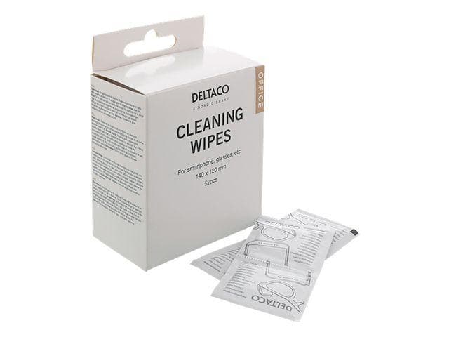 DELTACO - Office cleaning wipes for smartphone, 1-pack 52pcs