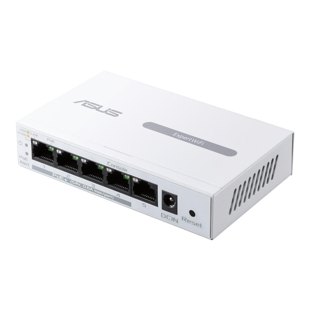 ASUS - ExpertWiFi EBP15 5-Port GbE Smart Managed PoE+ Switch Wall mountable