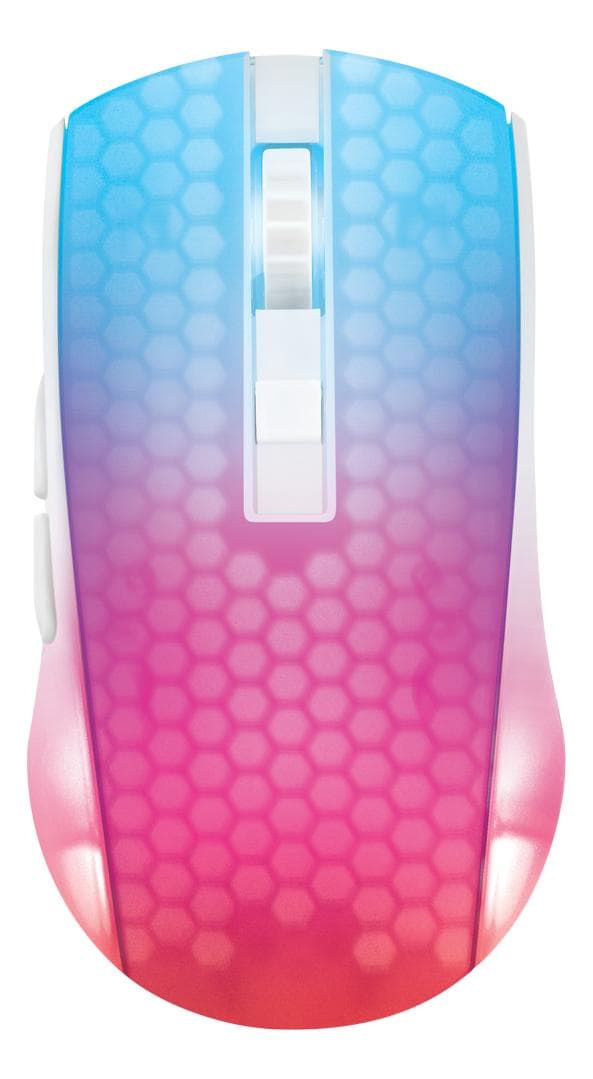 DELTACO - WHITE LINE WM89 Wireless transparent RGB lightweight mouse, white