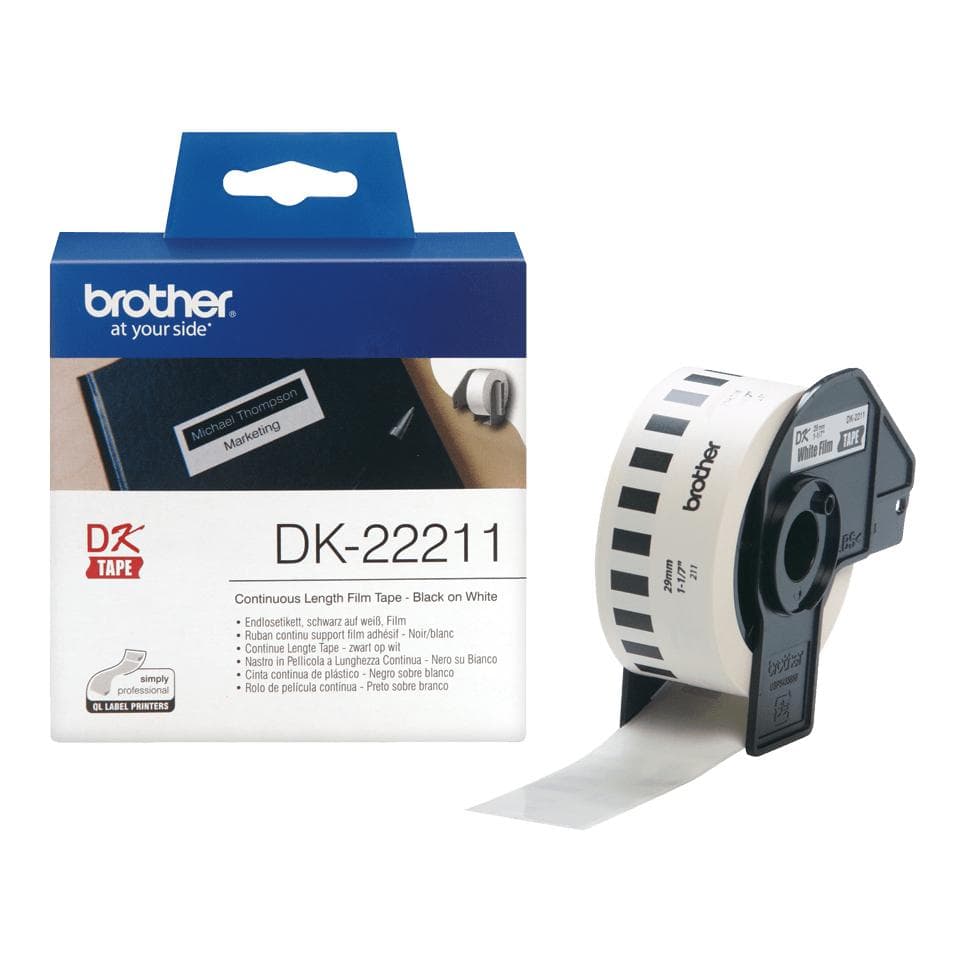 BROTHER - P-Touch DK-22211 white continue length film 29mm x 15.24m