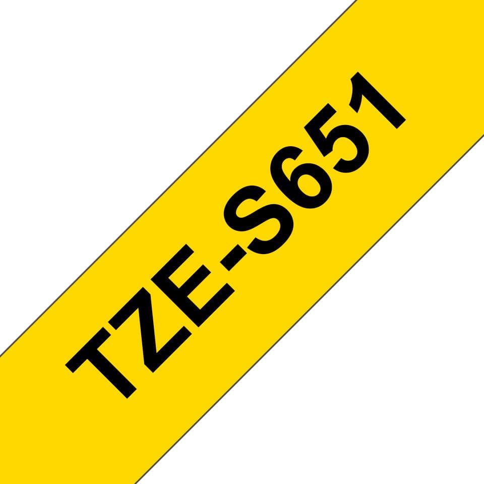 BROTHER - TZES651 24MM BLACK ON YELL STRONG