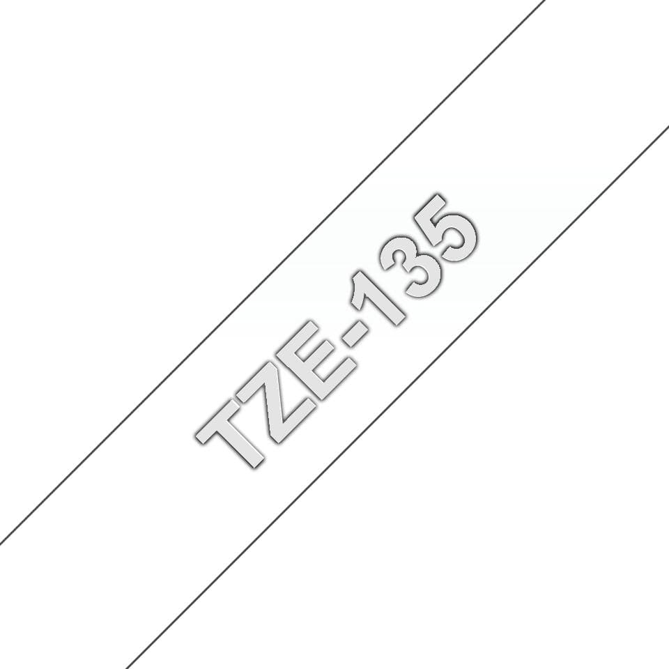 BROTHER - 12MM White On Clear Tape