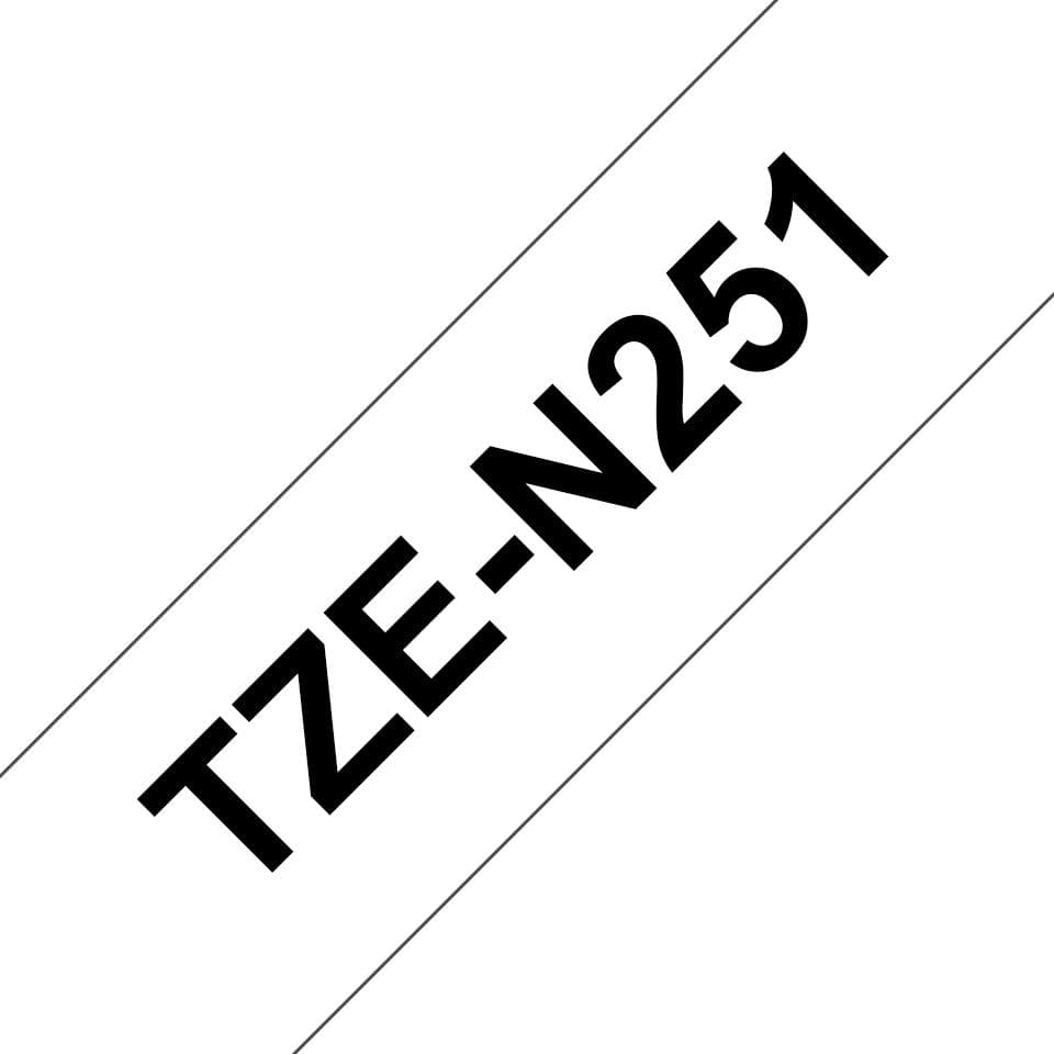 BROTHER - TZEN251 24MM BLACK ON WHITE NON LAMINATE