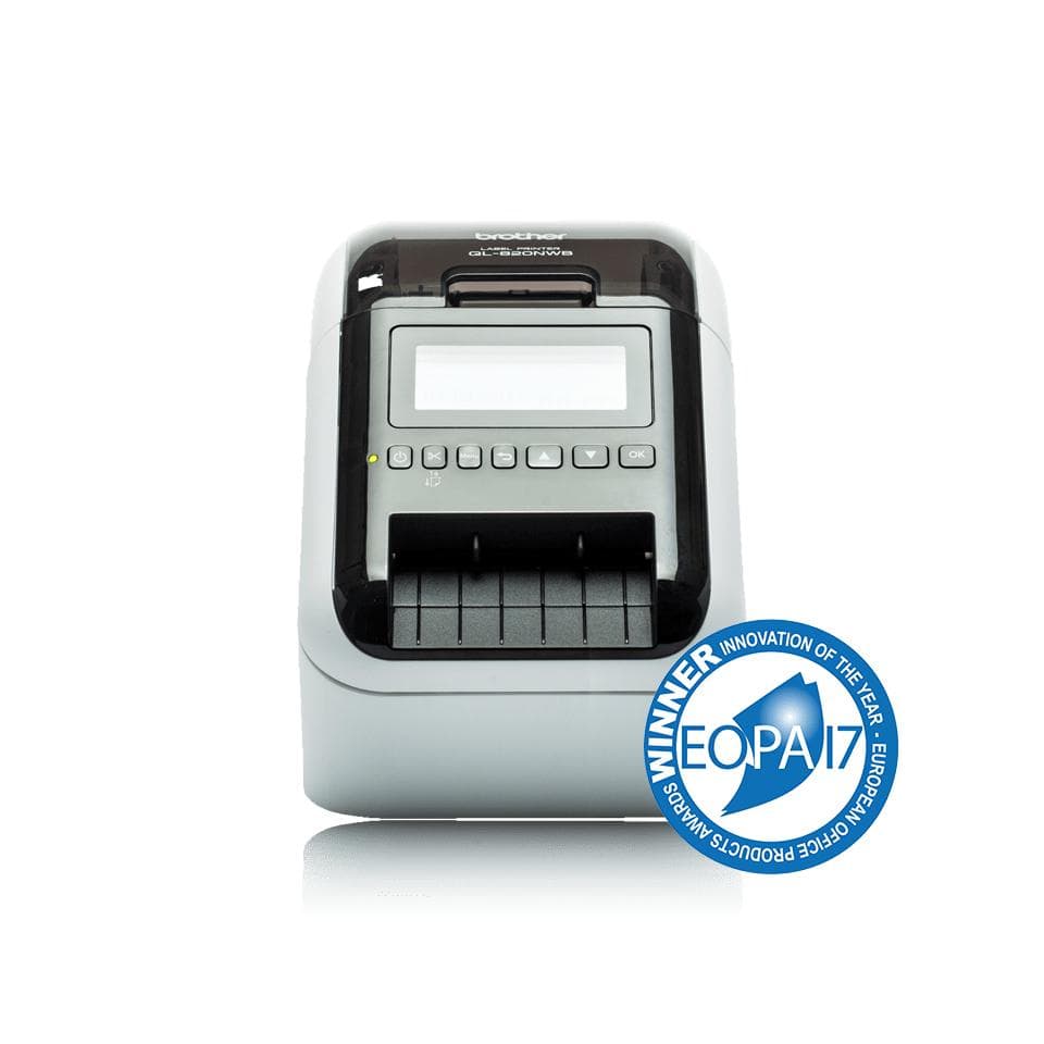 BROTHER - QL-820NWBCVM Label Printer 176mm/sec Visitor Badge/event Pass Wi-Fi Ethernet Bluetooth Airprint LCD-display