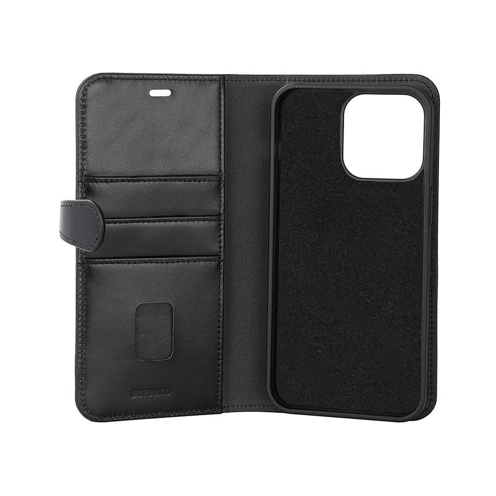 BUFFALO - 2in1 Leather 3 card MagSeries iPhone 15 Pro Max 6,7" Black