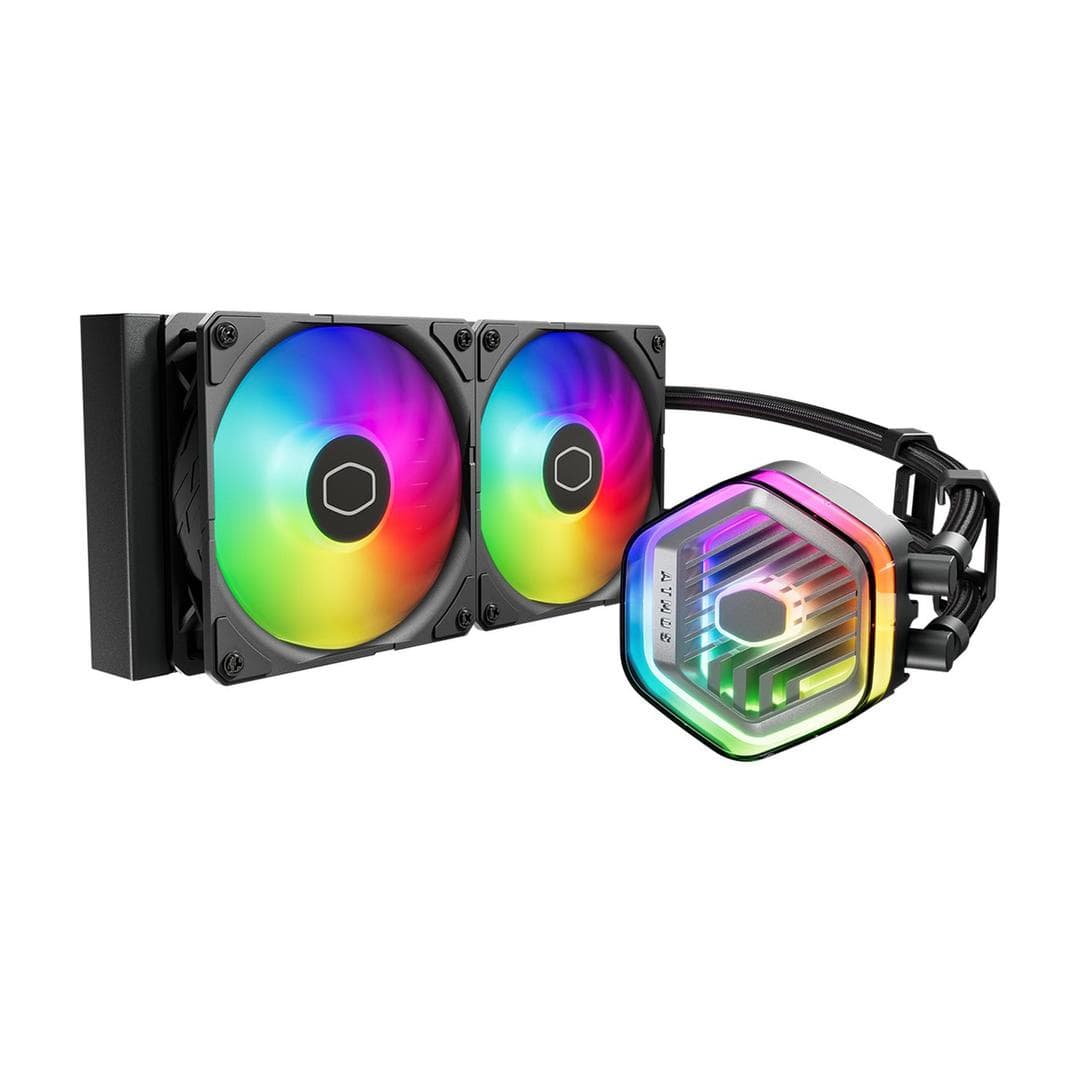Cooler Master - Liquid 240 Atmos ARGB CPU Kjøler (sort) 240mm, LGA1700/1200/1151, AM5/AM4, 690-2500 RPM, 27.2 dBA