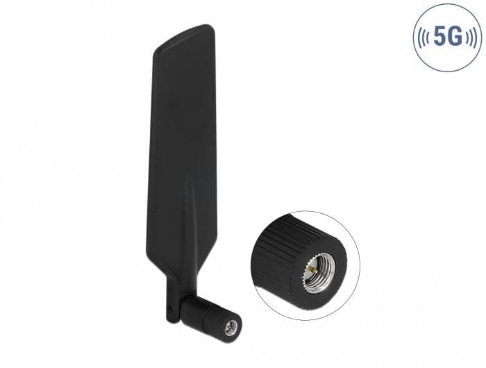 DELOCK - 5G LTE Antenna SMA plug -1 - 3 dBi omnidir/tilt joint black