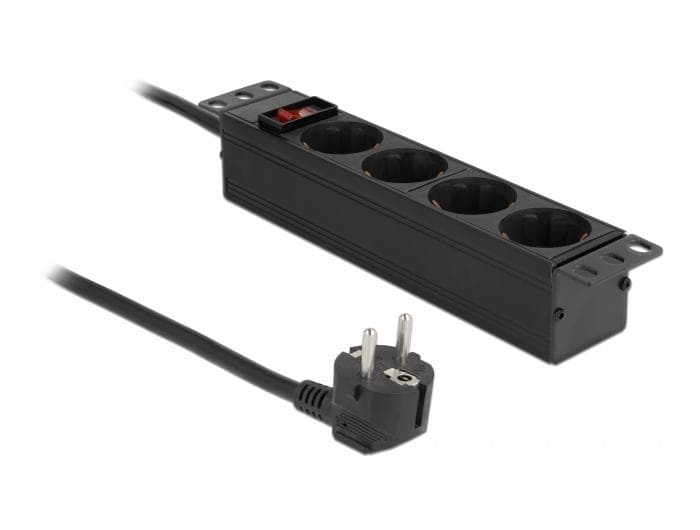 DELOCK - 10? Power Socket 4-way with protective contact switch 1U