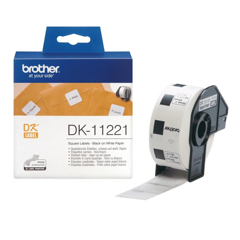 BROTHER - PERMANENT ADHESIVE SQ LABEL 23MM X  23MM 1000 P ROLL