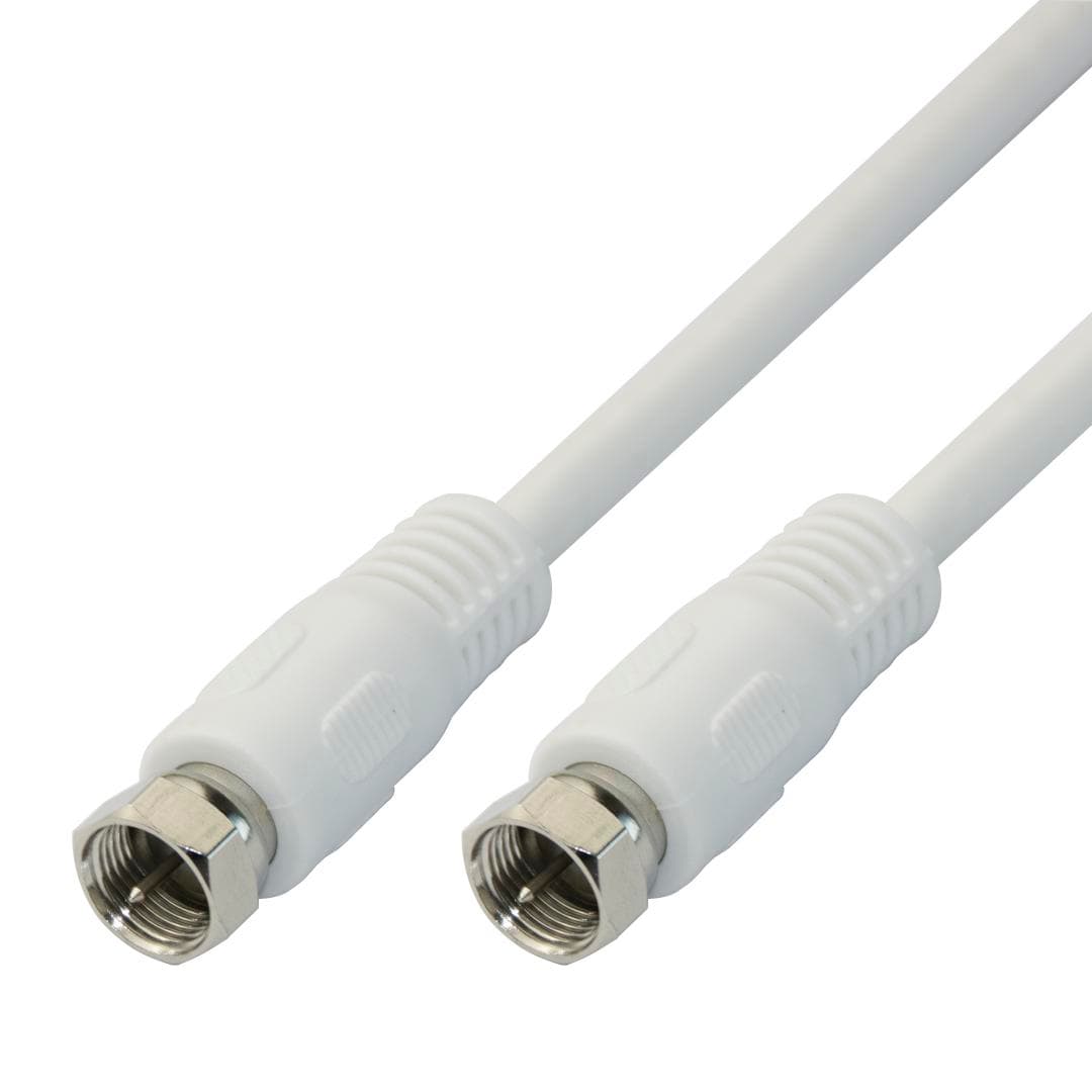 DELTACO - ANTENNA CABLE, F-connector, CLASS A+,  7,5M, WHITE