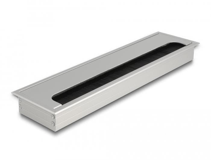 DELOCK - Cable grommet for table mounting 300 x 80 x 28 mm silver