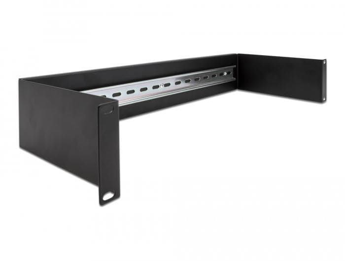 DELOCK - Rackmontert DIN-skinne 19" 2U svart