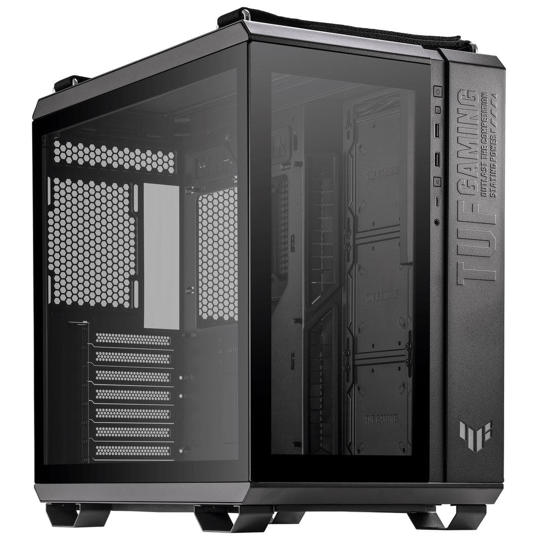 ASUS - TUF Gaming GT502 Tempered Glass Dual Chamber Case Black