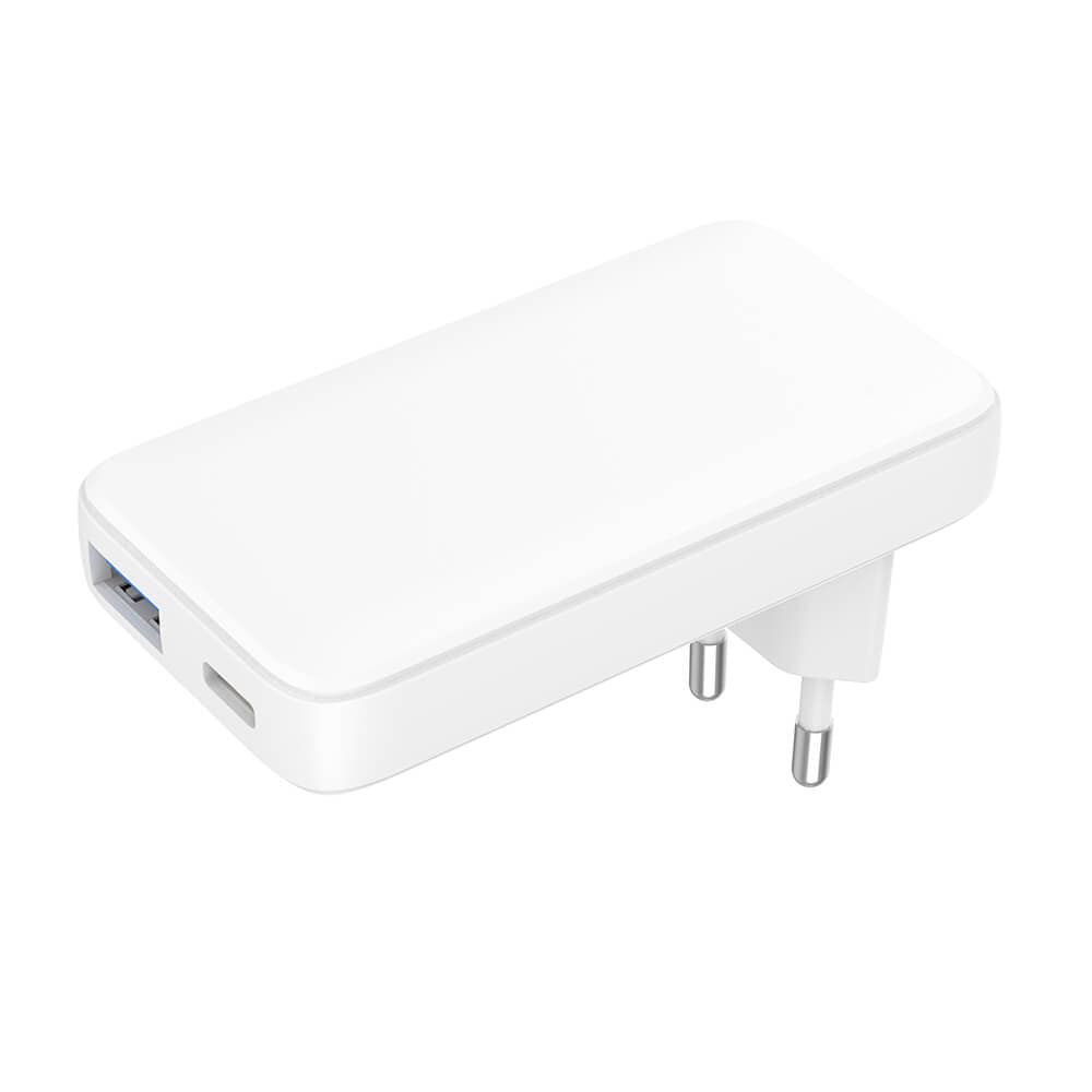 GEAR - Charger 220V 1xUSB-C+1xUSB-A PD/PPS 36W+QC 18W GaN White