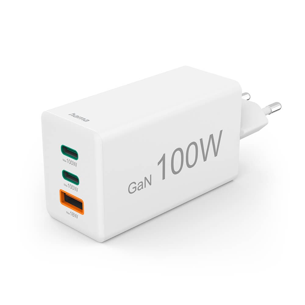 HAMA - Charger 2x USB-C 1x USB-A GaN 100W White