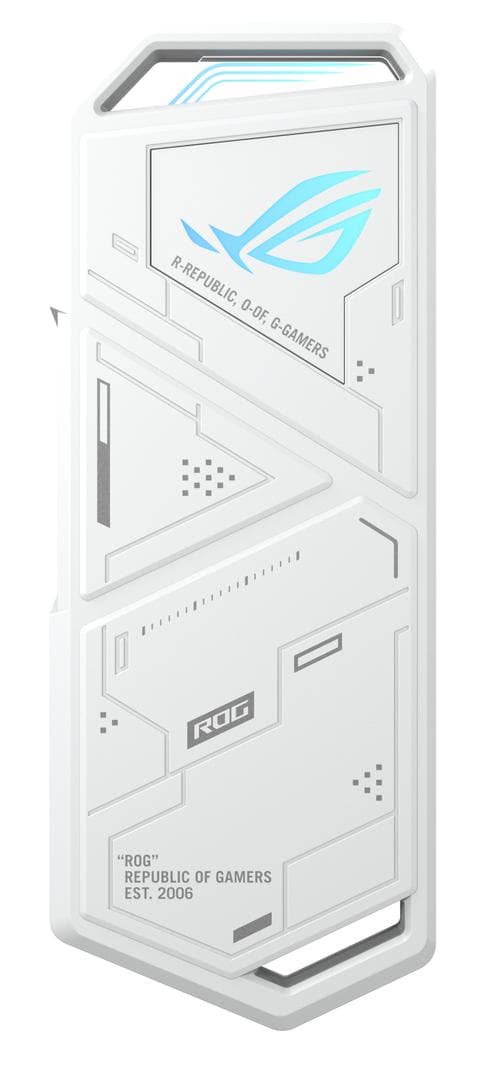 ASUS - ROG Strix Arion White M.2 NVMe SSD Enclosure USB3.2 GEN2 Type-C 10Gbps Aura Sync RGB Dual USB-C to C Cable Thermal Pads