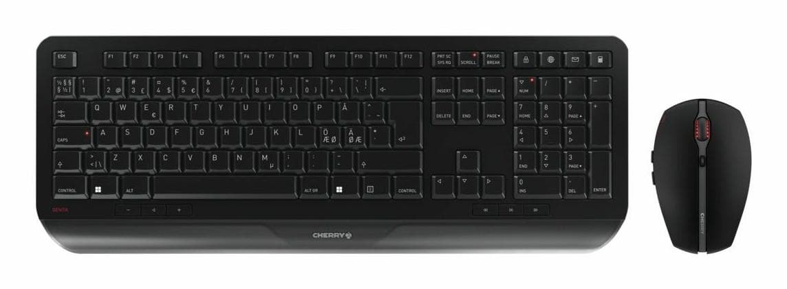 CHERRY - Gentix Desktop Wireless keyboard and mouse combo kit, black