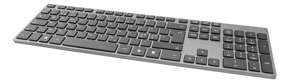 DELTACO - Wireless slim office keyboard, 2.4 GHz USB receiver, aluminium
